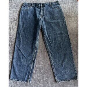 Basic Editions Relaxed Fit Men’s 46W X 32L Denim Blue Dark Jeans Classic NWT